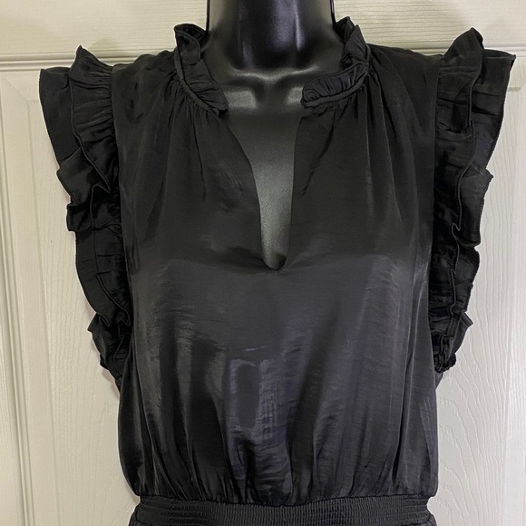 NWT B B Dakota Steve Madden Black Ruffle Mini Dress Medium - Picture 2 of 9